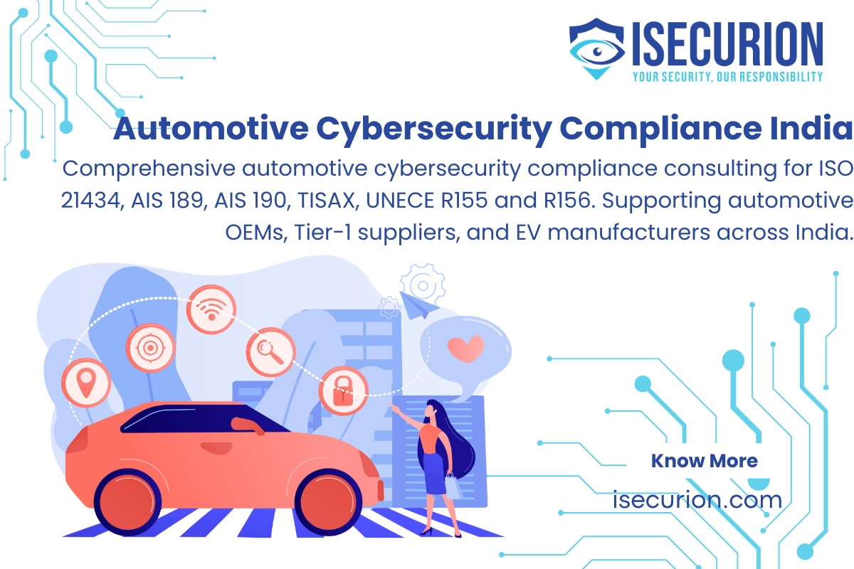 Automotive Cybersecurity Compliance India - ISO 21434, AIS 189, AIS 190, TISAX, UNECE R155 R156 - CERT-In Empanelled Cybersecurity Consulting by ISECURION