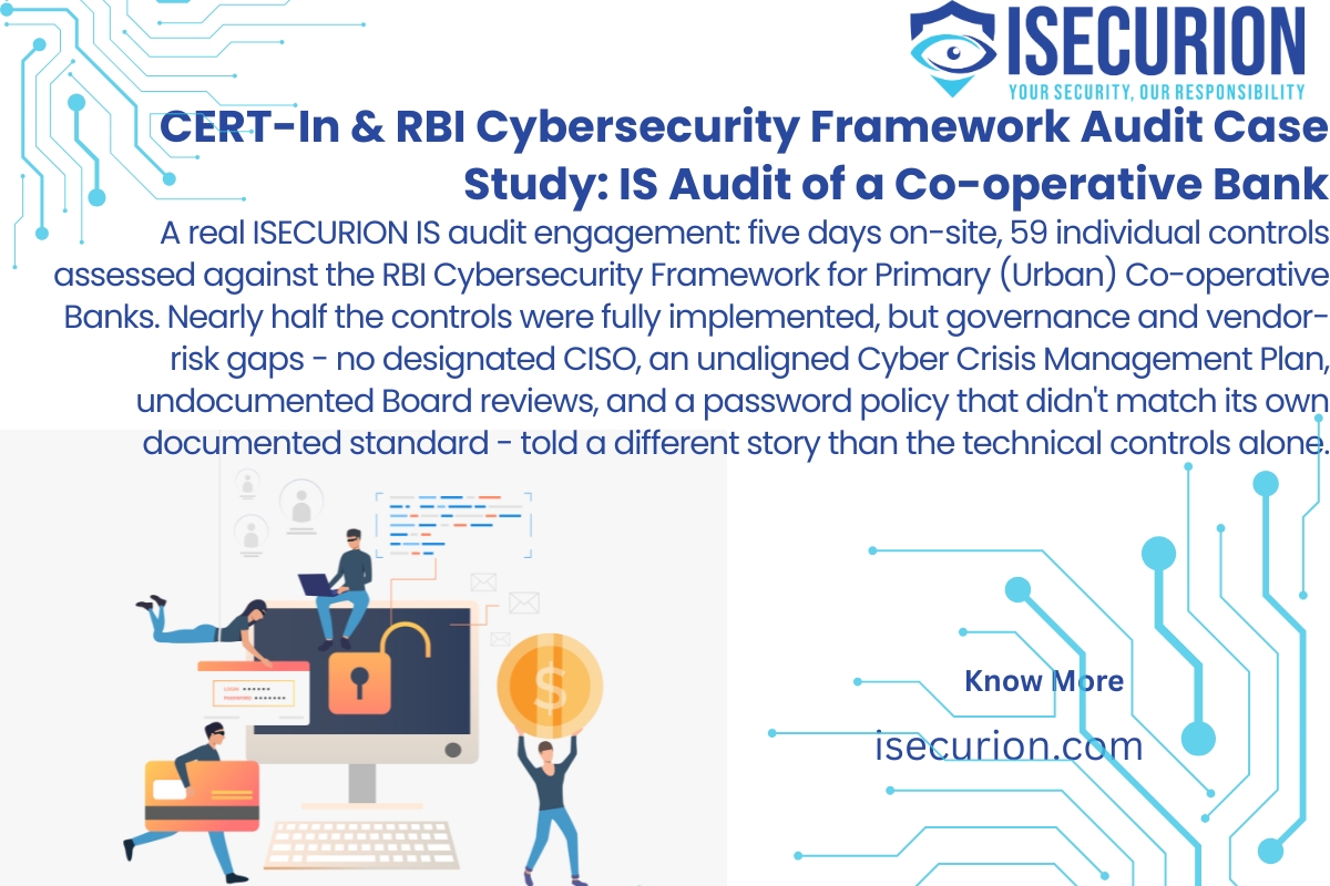 CERT-In & RBI Cybersecurity Framework Audit Case Study: IS Audit of a Co-operative Bank by ISECURION